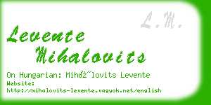 levente mihalovits business card